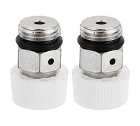 PATIKIL 1/4" BSP Macho Rosca Manual Radiador Aire Ventilación Válvulas, 2 Paquete Níquel Chapado Latón Tapón Válvula No Necesita Llave para Radiador Calentador, Plata Blanco