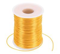 PATIKIL 1.5 mm x 109 Yard Cordón De Satén De Nylon, Hilo De Abalorios De Nylon Cordón De Anudado Cadena De Cuerda Trenzada para Pulseras Adorno De Joyería Nudo Chino, Amarillo Dorado
