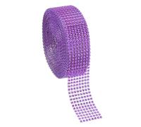 PATIKIL 1.5"x10 Yard Cinta Malla Cristales Estrás, 4mm Cinta Diamantes Estrás Para Manualidades Decoración Bodas Fiestas DIY Joyería, Morado