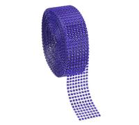 PATIKIL 1.5"x10 Yardas Cinta Malla Cristales Estrás, 4mm Cinta Diamantes Brillantes Para Manualidades Decoración Bodas Fiestas DIY Joyería, Azul