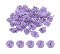 PATIKIL 1.5cm/ 0.6"Mini Rosa de Satén Artificial, 30uds Pequeñas Tela Flores Adornos Rosetas Apliques para Bricolaje Manualidades y Boda, Púrpura
