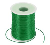 PATIKIL 1,5mm x 109 Yarda Nylon Satén Cordón, Nylon Abalorios Cuerda Anudado Cordón Cadena Trenzada Cuerda para Pulseras Joyas Adornos Chino Nudo, Verde