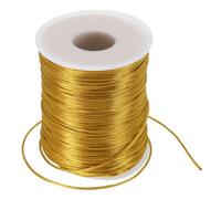PATIKIL 1,5mm x 109 Yarda Nylon Satén Cordón, Nylon Abalorios Cuerda Anudado Cordón Cadena Trenzada Cuerda para Pulseras Joyas Adornos Chino Nudo, Oro
