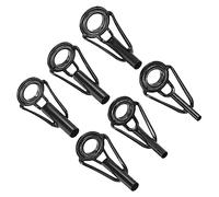 PATIKIL 1,6-4mm Pescar Caña Punta Reparación Kit, 6uds Inoxidable Acero Poste Anillo Guía Reemplazo para Salada Agua Dulce Agua Pesca, Negro