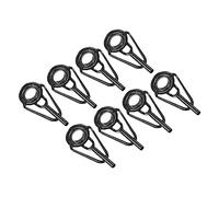 PATIKIL 1,6mm Pescar Caña Punta Reparación Kit, 8uds Inoxidable Acero Poste Anillo Guía Reemplazo para Salada Agua Dulce Agua Pesca, Negro