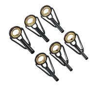 PATIKIL 1.8-2.8mm Pescar Caña Punta Reparación Kit, 6uds Inoxidable Acero Poste Anillo Guía Reemplazo para Salada Agua Dulce Agua Pesca, Oro