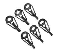 PATIKIL 1.8-2.8mm Pescar Caña Punta Reparación Kit, 6uds Inoxidable Acero Poste Anillo Guía Reemplazo para Salada Agua Dulce Agua Pesca, Negro