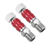 PATIKIL 1/8 Conectores de Liberación Rápida para Aerógrafo 2 Piezas de Conexión Rápida para Aerógrafo para Manguera de Aerógrafo C Rojo