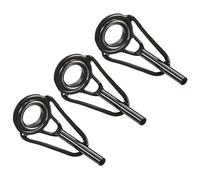PATIKIL 1,8mm Tubo Diámetro Pesca Caña Puntas Reparación Kit, 3uds Inoxidable Acero Negro Guía Anillo para Salada Agua Dulce Agua Pesca