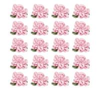 PATIKIL 1" Cintas Flores Lazos para Manualidades, 20pcs Mini Rosas de Satén Flores Pequeñas Cabezas de Flores de Tela DIY Apliques de Costura para Regalo Boda Novia Adorno, Rosa Oscuro