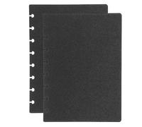 PATIKIL 1 Juego De Cubierta De Cuaderno De Disco De Cuero 6.3" x 8.66" Tamaño A5 Cubierta De Planificador De Disco Para Producto De Oficina De Cuaderno De Disco Negro