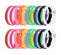 PATIKIL 1 Juego De Pulsera Deslizante, 8.2 x 0.3 Pulsera De Silicona Ajustable, Pulsera De Identificación Para Hombres Y Mujeres, Joyería DIY Artesanía Regalo ID, Colores Mixtos