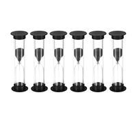 PATIKIL 1 Minuto Arena Temporizador, 6uds Pequeño Reloj con Plástico Cubierta, Cuenta Regresiva Cristal para Juegos, Cocina, Fiesta Recuerdos Bricolaje Decoración, Negro