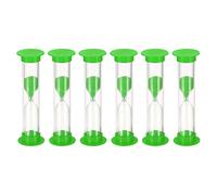 PATIKIL 1 Minuto Arena Temporizador, 6uds Pequeño Reloj con Plástico Cubierta, Cuenta Regresiva Cristal para Juegos, Cocina, Fiesta Recuerdos Bricolaje Decoración, Verde