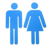 PATIKIL 1 Par Adhesivos Señales Baño, WC Cartel Señal Hombre y Mujer Acrílico Placa de Puerta Aseo Fácil de Aplicar para Cafetería Restaurante Hotel,67mm Ancho, Azul