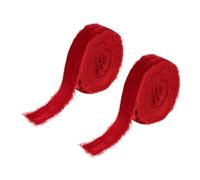 PATIKIL 1 Pulgada Cinta De Terciopelo, 2 Rollos Total 6 Yardas Cinta De Terciopelo Con Flecos Para Envolver Regalos Ramo De Flores Invitaciones De Boda, Rojo