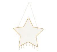 PATIKIL 1 Set Soporte Organizador de Pendientes de Pared, Soporte de Collar Colgante Organizador de Pendientes Joyero de Pared con 7 Ganchos para Collar Joyas Decoración, Estrellas