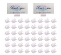 PATIKIL 1 x 1 Pulgada Base Adhesiva Para Soporte De Señalización, 50 Pcs Mini Soporte Para Paneles Acrílicos De Protección Contra Estornudos Para Sujetar Y Alinear Etiquetas, Transparente