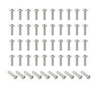 PATIKIL #10-24x3/4" Tornillos de Cabeza Botón con Casquillo, 50 Piezas de Acero Inoxidable 304 18-8 Tornillos de Cabeza con Casquillo Allen Hexagonal Rosca Completa UNC