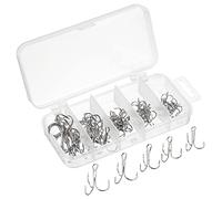 PATIKIL 10#8#6#4#2# Triple Pescado Anzuelo Kit, 1 Juego Carbono Acero Afilado Redondo Doblar Gancho Triple Púas Gancho para Dulce Agua Salada Agua, Blanco