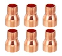 PATIKIL 10 a 15mm ID Reductor de Cobre, 6pcs Tubo Reducción de Cobre Accesorios de Acoplamiento de Cobre Puro 99.9% con Conexión por Sudor para Tubería Conexiones, 23.5x1mm (L*Grosor)