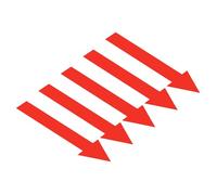 PATIKIL 10 Hojas Pegatina de Flecha, 12x3cm（L*A) Flecha Adhesiva Etiqueta PVC Codificación Cartel Calcomanía Multiuso Señalización Direccional para Suelo Pared Dirección Caja, Rojo