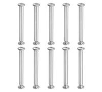 PATIKIL 10 Juego de Tornillos Chicago, Tornillos de Encuadernación M6 x 65mm Conexión Hexagonal Tornillo de Cabeza de Zócalo para Encuadernación de Libros, Cuero DIY, Plateado