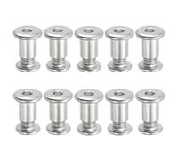 PATIKIL 10 Juego de Tornillos Chicago, Tornillos de Encuadernación M8 x 12mm Conexión Hexagonal Tornillo de Cabeza de Zócalo para Encuadernación de Libros, Cuero DIY, Plateado