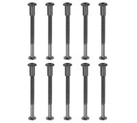 PATIKIL 10 kit Tornillo de Conexión, M6*80mm Postes de Tornillo de Unión Hexagonal Tornillos Chicago de Encuadernación Acero al Carbono Manguito para Muebles Cinturón Armario, Negro