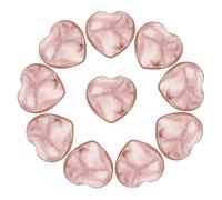 PATIKIL 10 Piezas De Piedra De Cristal En Forma De Corazón Natural, 1 Pulgada 1/4" De Grosor Mini Piedra Preciosa Pulida De Amor, Piedras De Ansiedad Grabadas, Cuarzo Sandía