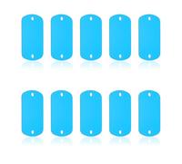 PATIKIL 10 Piezas de Placas de Aluminio en Blanco para Estampado de Metales, Placas Rectangulares de Aluminio para Grabado DIY de 5x3cm Etiquetas de Nombre en Blanco, Color Azul Claro