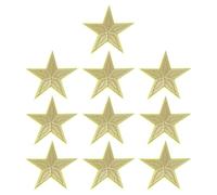 PATIKIL 10 piezas Parches bordados de estrella tono dorado 3" x 2.8"