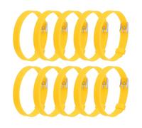 PATIKIL 10 Pulseras De Tobillera Deslizante, 8.2 X 0.3 Pulsera De Silicona Ajustable, Pulsera De Identificación Para Hombres Y Mujeres Joyería Manualidades DIY Regalo ID, Amarillo