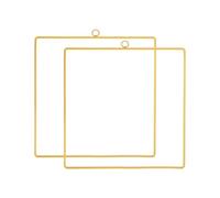 PATIKIL 10"s Metal Floral Aro, 2uds Cuadrado Atrapasueños Anillos Suministros para Boda Tiara Decoración Bricolaje Fiesta Macramé Pared Colgante Artesanía, Dorado Tono