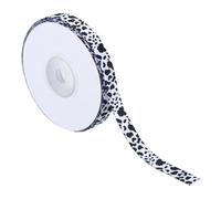 PATIKIL 10 Yardas Cinta para Envolver Regalos 1pcs Cinta de Estampado de Vaca de 10mm para Manualidad Cinta Delgada para Decoración de Boda Regalo Sombrero de Mamá Negro Blanco