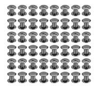 PATIKIL 100 Juegos Tornillos Chicago Tornillos Chicago M5X6mm Tornillos de Unión de Poste Phillips Remaches de Acero para Cinturones de Cuero Álbumes de Fotos de Recortes Negro