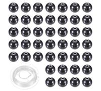 PATIKIL 100 pcs De Cuentas De Hematita Negra, 8mm Cuentas De Piedra Natural Sueltas Redondas De Piedra Preciosa Separador De Piedra Auténtica Con Cordón Elástico De Cristal