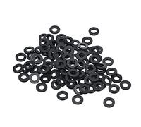 PATIKIL 100 Piezas Arandela Plana de Nylon, M3 Arandela Plana de Plástico Redondo Juntas Toricas para Tubería Manguera Sujetador Perno, 6mm x 1mm (OD*Gorsor), Negro