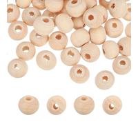 PATIKIL 100 Piezas De Cuentas De Madera Natural Marrón De 8 Mm Con Agujero De 2.5-3 Mm Bolas Redondas De Madera Sin Acabado Para Manualidades De Joyería