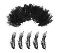 PATIKIL 100 Plumas Esponjosas De Pavo Marabú, 4-6 Pulgadas Plumas Naturales Negras De Pavo Para Manualidades, Cazadores De Sueños, Flecos, Atado De Moscas, Decoraciones Para Fiestas