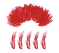 PATIKIL 100 Plumas Esponjosas De Pavo Marabú, 4-6 Pulgadas Plumas Rojas Naturales De Pavo Para Manualidades Atrapasueños Flecos Decoración Para Fiestas Y Atado De Moscas