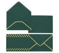 PATIKIL 100 Sobres A6, Sobres 10x15 Con Solapa En V Y Bordes Redondeados Con Borde Dorado Para Invitaciones De Boda Tarjetas De Oficina Fiesta De Graduación Regalo, Verde Oscuro