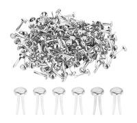 PATIKIL 1000 PCS Pasadores De Papel Y Latón Pastel Mini Clavos Metálicos De Cabeza Redonda Con Recubrimiento Para Manualidades Álbum De Recortes Suministros DIY, Tonel Plata, 4.5 X 8 mm