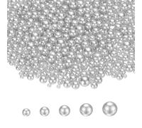 PATIKIL 1000 Pcs Perlas Falsas Sin Agujeros, 3mm 4mm 5mm 6mm 8mm Mini Perlas Redondas Falsas Para Manualidades Joyería Decoración De Uñas Relleno De Floreros Cumpleaños Bodass, Plata Claro