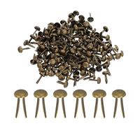 PATIKIL 1000 PZS Remaches latón para papel, pasadores partidos mini metálicos pastel, cabezas redondas plateadas para manualidades, álbumes recortes, tono bronce, 5 x 9 mm