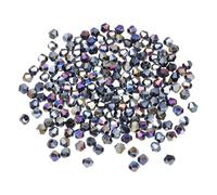 PATIKIL 1000Pcs Cuentas de Cristal Bicónicas, 4mm Cuentas de Cristal de Vidrio Bicónicas Facetadas, para Hacer Joyas, Pulseras, Collares, Pendientes, Artes, Manualidades, Ab Negro