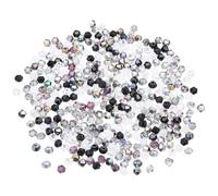 PATIKIL 1000pcs Cuentas De Cristal De Vidrio Bicónicas De 4mm, Cuentas Espaciadoras De Vidrio Facetadas Para Hacer Joyas Pulseras Collares Aretes Atrapasoles Artesanía, Color Mezclado