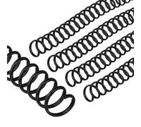 PATIKIL 100pcs 10mm Bobinas de Encuadernación en Espiral de Plástico, 75 Hojas, Paso 4:1, 48 Agujero Lomo de Encuadernación de Hojas Sueltas para Cuaderno Archivos DIY Papel Oficina, Negro