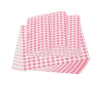PATIKIL 100Pcs Hojas De Papel Encerado Para Alimentos 9x9" Rosado | Papel Resistente A La Grasa Para Envolver Sándwiches, Estampado A Cuadros, Para Forros De Canastas De Pan Y Fiestas