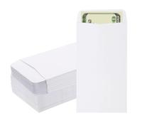 PATIKIL 100pcs Sobres para Dinero, Sobre Autoadhesivo de Efectivo Pequeña Bolsa para Sellos Monedas Semillas Cuentas Joyas Boletos Tarjetas Presupuesto Carta, 16.5x9cm, Blanco